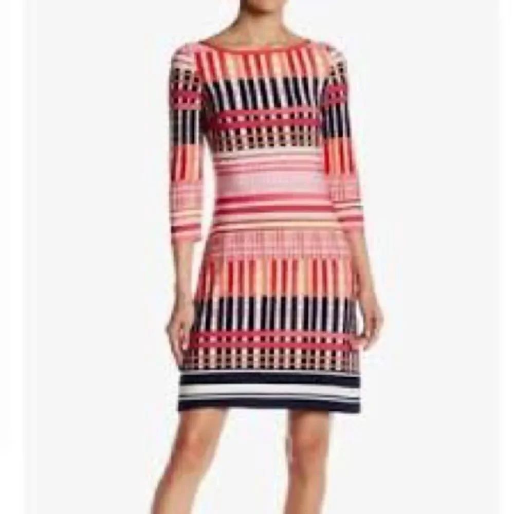 Eliza J Geometric Sheath Dress